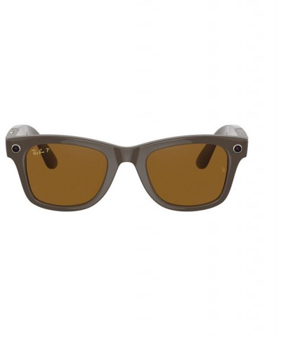 Stories Wayfarer 50 Unisex Polarized Smart Glasses Shiny Brown $95.41 Unisex