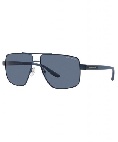 Armani Exchange Sunglasses AX2037S 60 MATTE BLUE/BLUE $13.94 Unisex