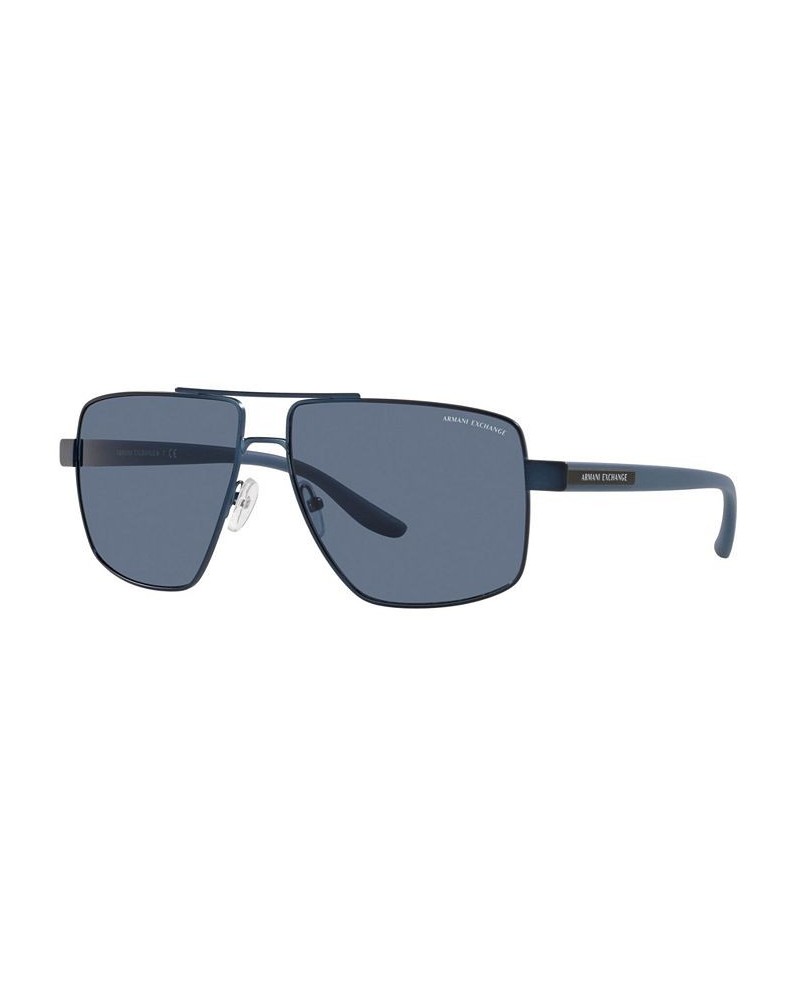 Armani Exchange Sunglasses AX2037S 60 MATTE BLUE/BLUE $13.94 Unisex