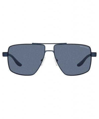 Armani Exchange Sunglasses AX2037S 60 MATTE BLUE/BLUE $13.94 Unisex