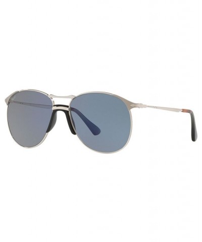 Men's Sunglasses PO2649S 55 SILVER/LIGHT BLUE $32.30 Mens