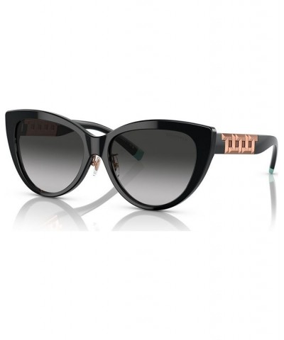Women's Low Bridge Fit Sunglasses TF4196F56-Y Black $90.64 Womens