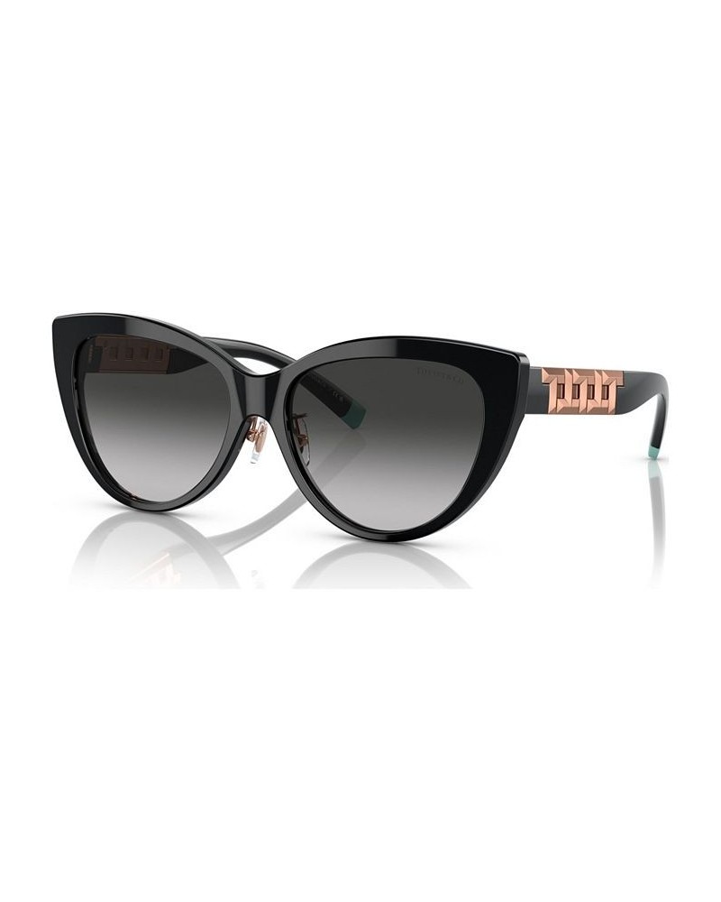 Women's Low Bridge Fit Sunglasses TF4196F56-Y Black $90.64 Womens