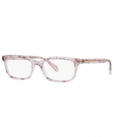 HC6174 Women's Rectangle Eyeglasses Transparent Pink Floral $22.54 Womens
