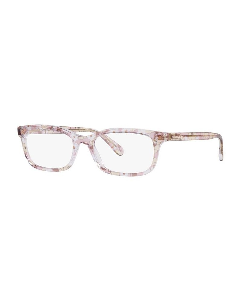 HC6174 Women's Rectangle Eyeglasses Transparent Pink Floral $22.54 Womens