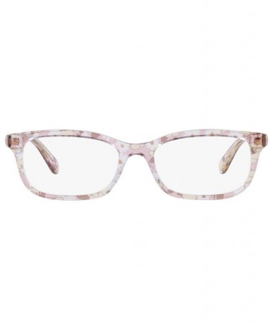 HC6174 Women's Rectangle Eyeglasses Transparent Pink Floral $22.54 Womens