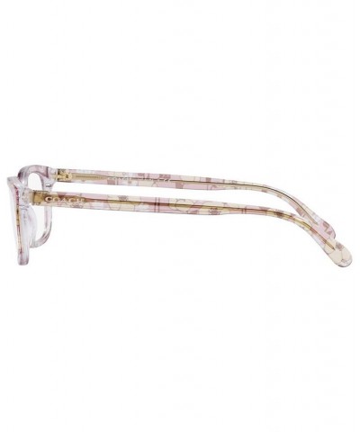 HC6174 Women's Rectangle Eyeglasses Transparent Pink Floral $22.54 Womens