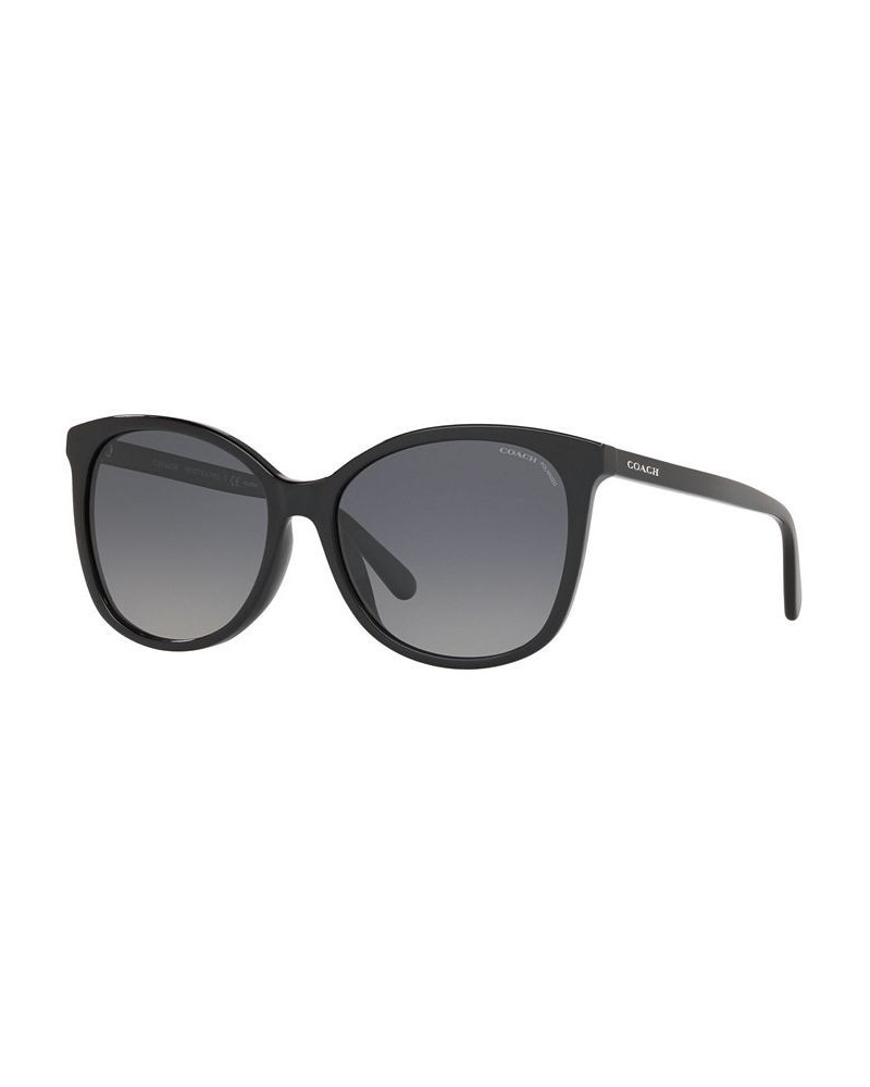 Women's Polarized Sunglasses HC8271U BLACK/Dark Grey Gradient POLAR $32.48 Womens