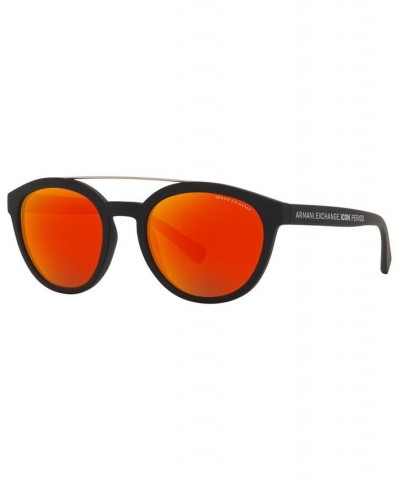 Low Bridge Fit Men's Sunglasses AX4118SF 54 Matte Black $24.60 Mens