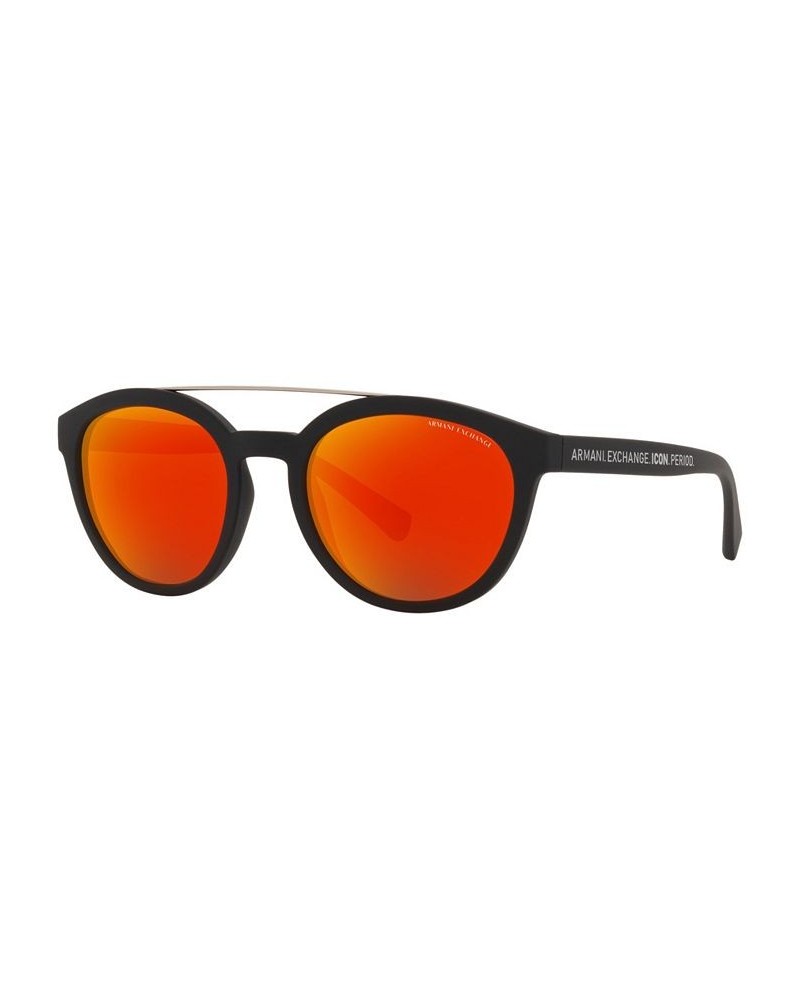 Low Bridge Fit Men's Sunglasses AX4118SF 54 Matte Black $24.60 Mens