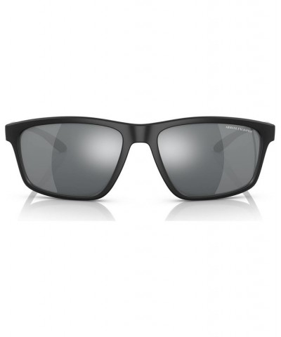 Men's Low Bridge Fit Sunglasses AX4122SF59-Z Shiny Crystal $13.68 Mens