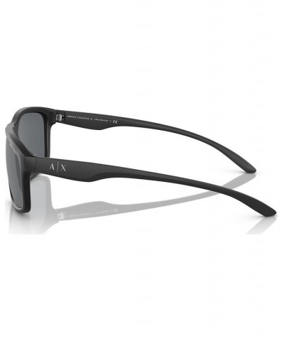 Men's Low Bridge Fit Sunglasses AX4122SF59-Z Shiny Crystal $13.68 Mens