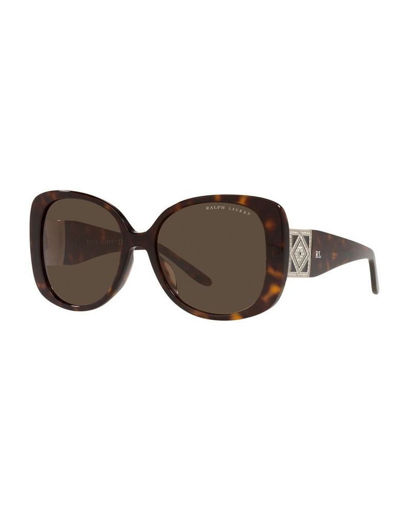 Women's Sunglasses RL8196BU 55 Shiny Dark Havana $66.00 Womens