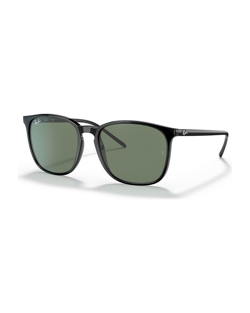 Men's Low Bridge Fit Sunglasses RB4387F 55 Black $33.60 Mens