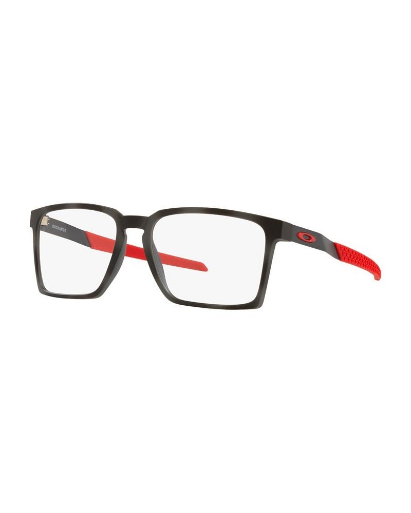 OX8055 Exchange Men's Rectangle Eyeglasses Satin Gray Smoke $60.32 Mens