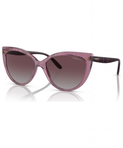 Women's Polarized Sunglasses VO5484S Transparent Purple $27.00 Womens