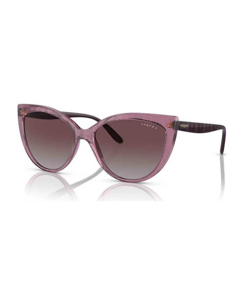 Women's Polarized Sunglasses VO5484S Transparent Purple $27.00 Womens