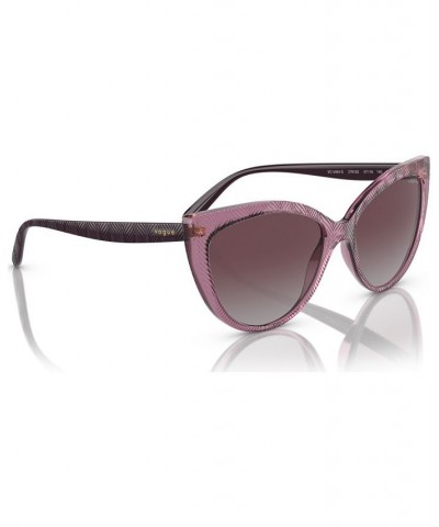 Women's Polarized Sunglasses VO5484S Transparent Purple $27.00 Womens