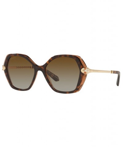 Women's Polarized Sunglasses BV8241KB 55 Havana on Transparent Brown $180.00 Womens