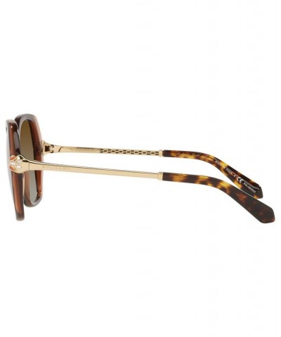 Women's Polarized Sunglasses BV8241KB 55 Havana on Transparent Brown $180.00 Womens