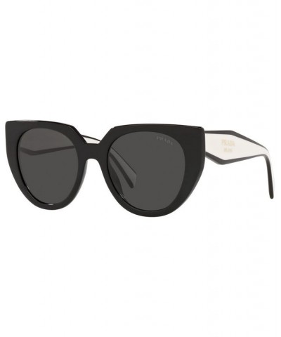 Women's Low Bridge Fit Sunglasses PR 14WSF 53 Black $74.29 Womens