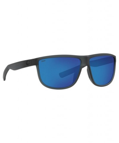 RINCONDO Polarized Sunglasses 6S9010 61 156 MATTE SMOKE CRYSTAL/BLUE MIRROR 580P $44.73 Unisex